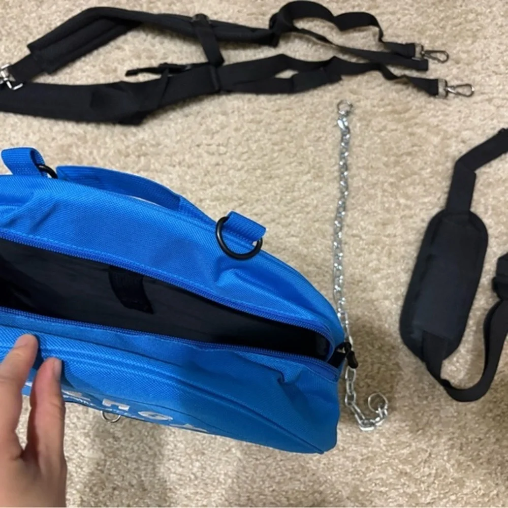 Energy Weight Plate Messenger Bag Blue‎ 20KG Chrome Steel Gym Novelty Crossbody